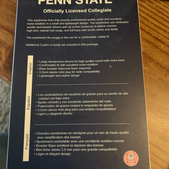 Penn State Nittany Lions Earbuds - Ear tips included - NEW - Picture 2 of 2